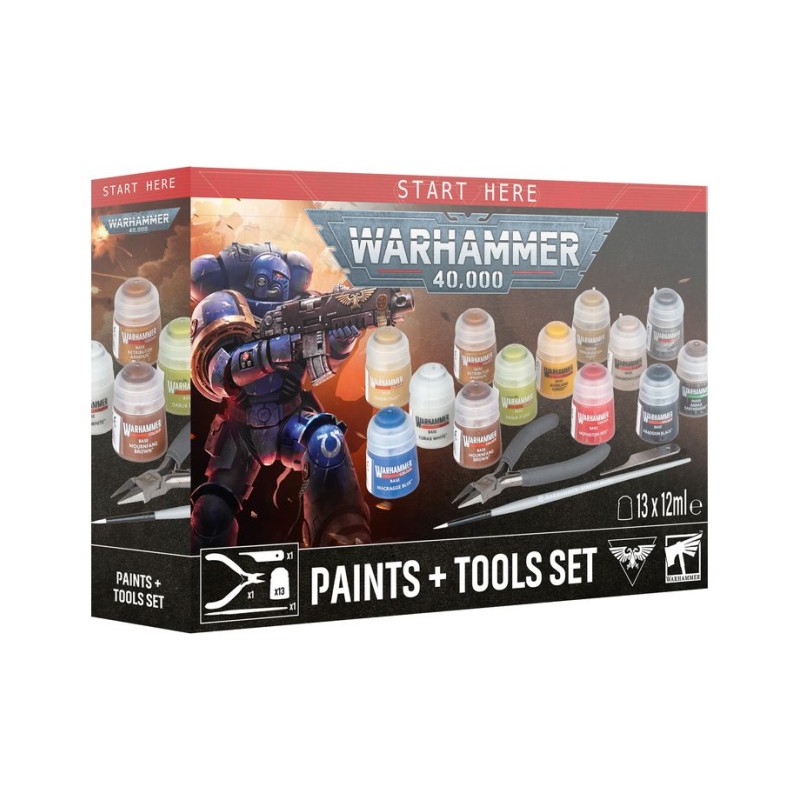 GW 40K PAINTS + TOOLS SET